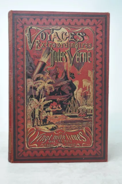 Vingt mille lieues sous les mers 1872. Cartonnage « à l’obus » hetzel