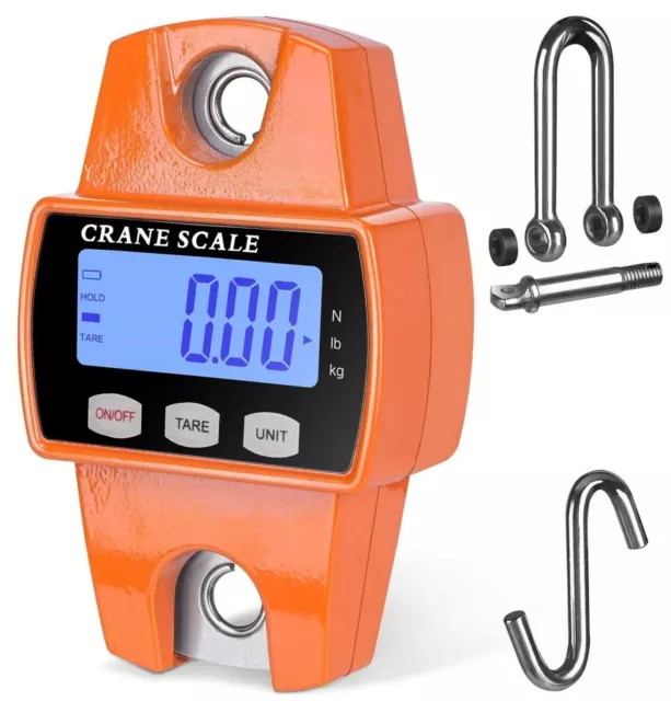 660lb Digital Hanging Scale with Cast Aluminum Case, Handheld 300Kg Mini Crane