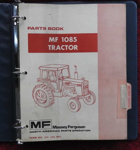 Original 1973-78 Massey Ferguson Mf 1085 Mf1085 Tractor Parts Catalog Manual