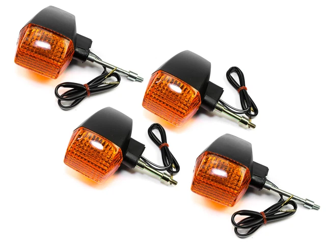 Jeu De 2 Clignotants Avant Certifiés E Pour Kawasaki GPZ 1100, 750, 550, 400 - Avec Ampoule Et Câble - Remplacement D'origine - 7