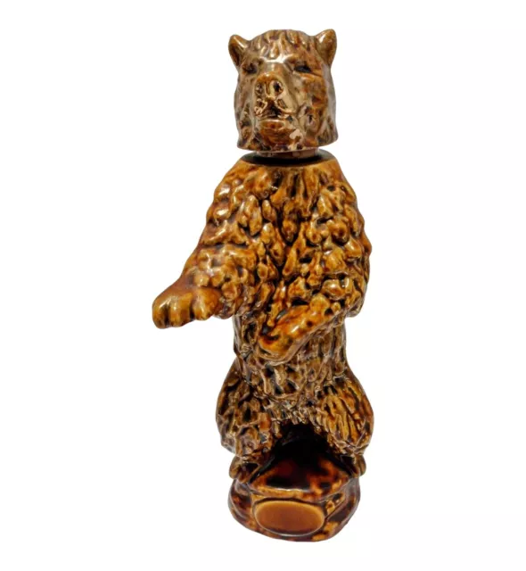 1968 Ezra Brooks 12 Years Old 90 Proof Real Sippin Whiskey Brown Bear Decanter