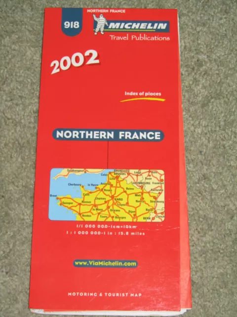 Michelin National Map 918 - Northern France. Scale 1:1,000,000 - 2002 edition