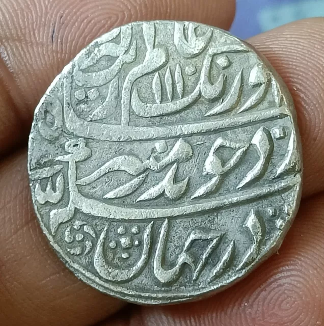 INDIA OLD ANTIQUE Mughal coin Aurangzeb silver rupee  Etawa mint