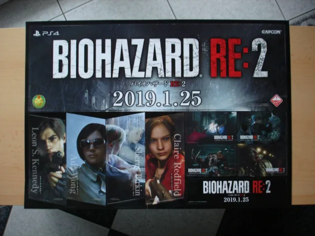 RESIDENT EVIL 2 BIOHAZARD 2 REMAKE  PROMO SHOP CARDBOARD DISPLAY x 10 RAR RARE