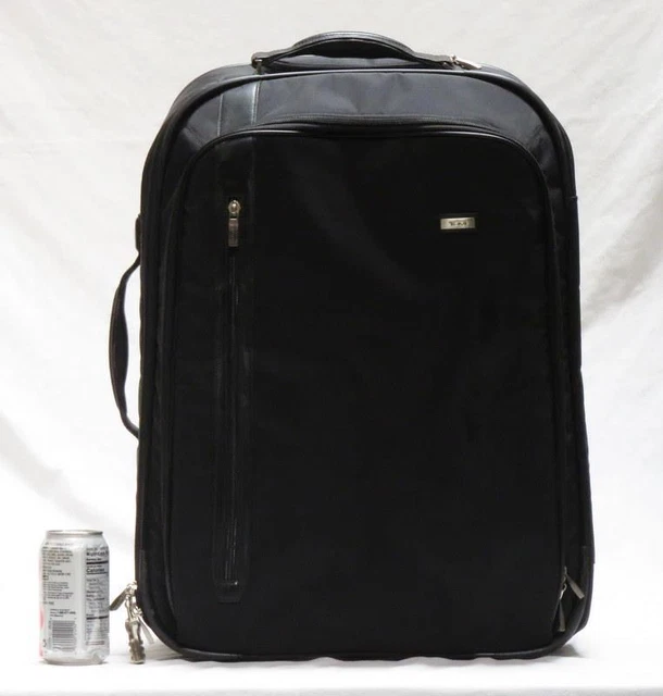 Tumi Black Nylon & Leather Carry-On Luggage w/ Wheels