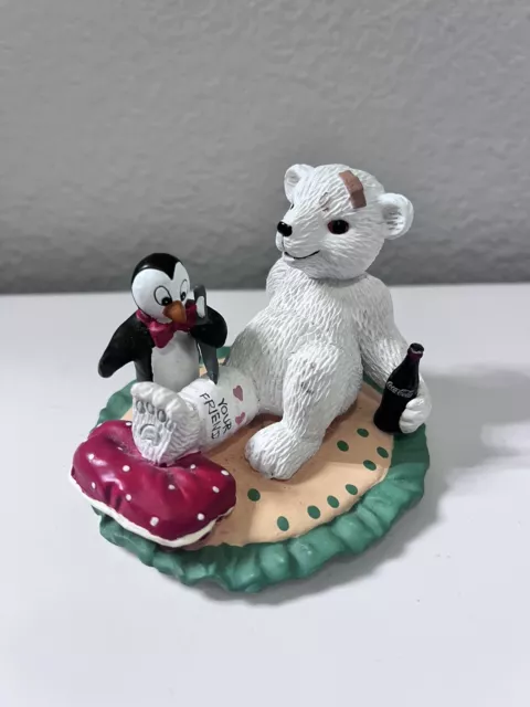 Coca Cola Polar Bear Cub Figurine H72039 “Friendship Makes Life Bearable” 1996