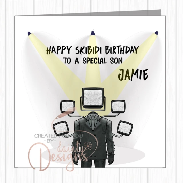PERSONALISED BIRTHDAY CARD Skibidi Toilet Cameraman For Him