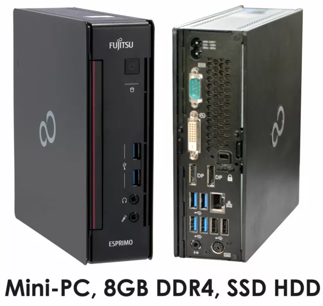 Fujitsu Mini Computer Q956 Intel Core i3 8GB DDR4 128GB Msata M2 SSD USB3.0 V340