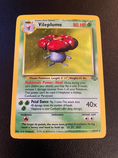 Pokemon VILEPLUME Card JUNGLE Set 15/64 Holo