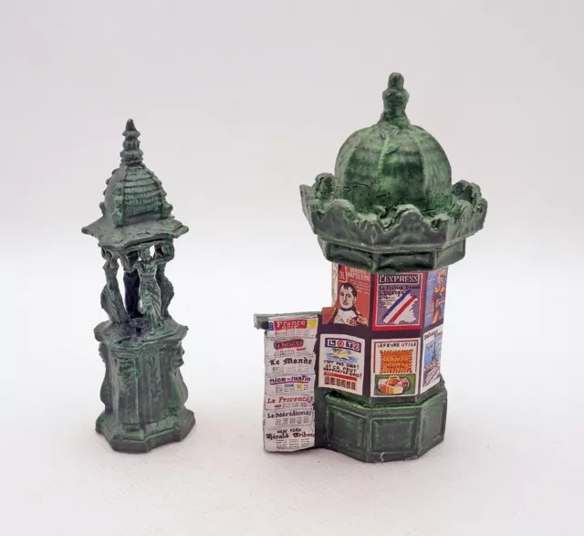 J Carlton Gault French Miniature Set of 2 Wallace Fountain & Stand Figurine