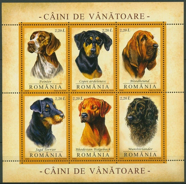 Rumänien 2005 Tiere Jagdhunde Block 361 postfrisch (C92188)