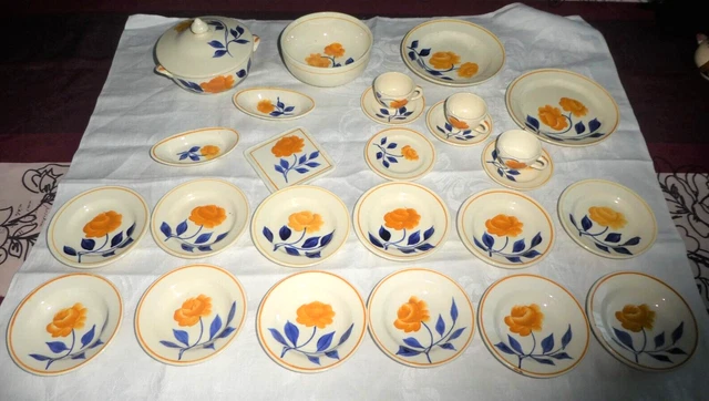 Plateau De Dînette Pour Poupée Ancien – Jouet Vintage De 1850 Peint à La Main, En Tôle, Français