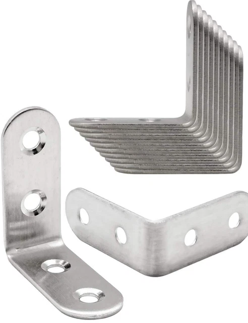 Kit 20 Angolari In Acciaio Inox Bianco 30x30x16 Mm – Staffe A L Per Mobili, Sedie, Tavoli E Finestre – Con 40 Viti Incluse