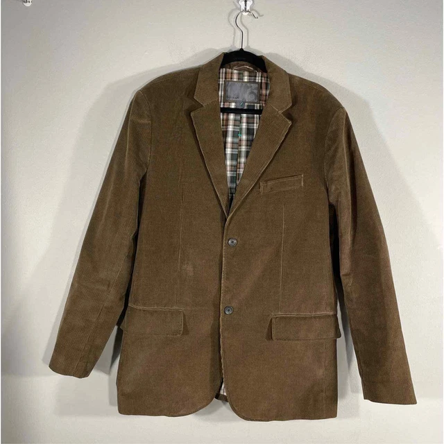 Old Navy Brown Corduroy Blazer Sport Coat Mens Size L Casual Lined Pockets