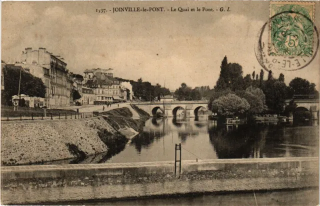 CPA JOINVILLE-le-PONT - Le Quai et le Pont (659519)