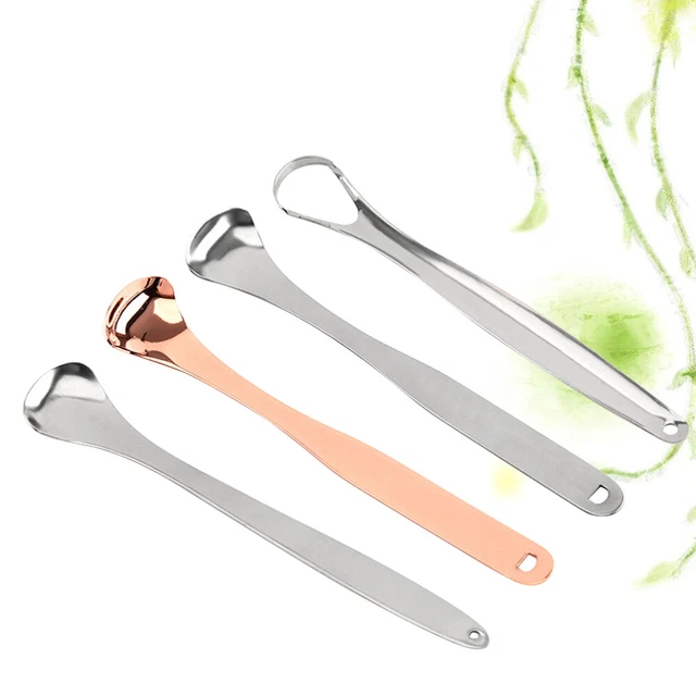4 piezas Limpiador Raspador de Lengua de Acero Inoxidable Herramienta Oral para Niños Herramientas Niños Aldult