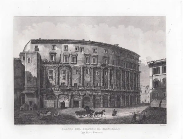 Teatro di Marcello Roma Rome Rom engraving veduta incisione Kupferstich 1830
