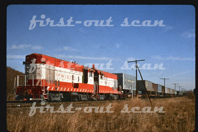 R DUPLICATE SLIDE - SLSF Frisco 285 FM Action on TOFC Train