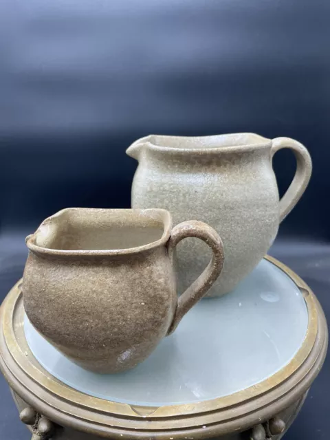 TWO Jugs/Pitchers Devica Salt Glaze Stoneware Pottery Gres de Viana Portugal VG