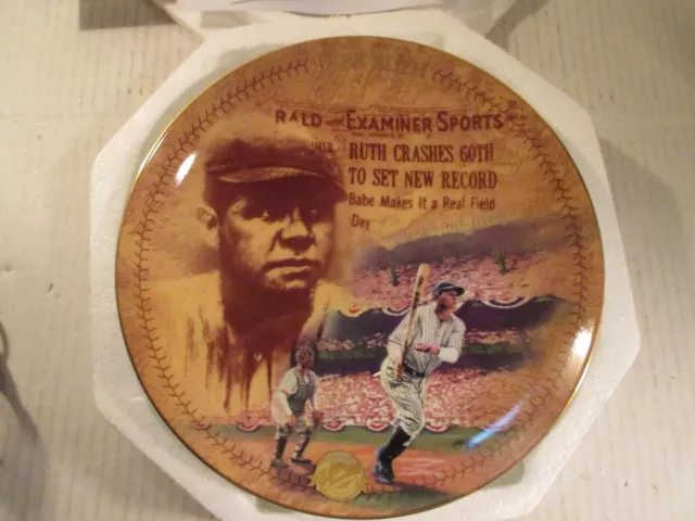 Baseball Collector Plate 1 in Series The 60th Homer  1994  Babe Ruth Centennial