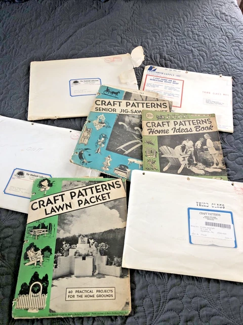 De colección década de 1950 patrón artesanal plantilla sierra ideas para el hogar casa de muñecas mesas de césped muebles