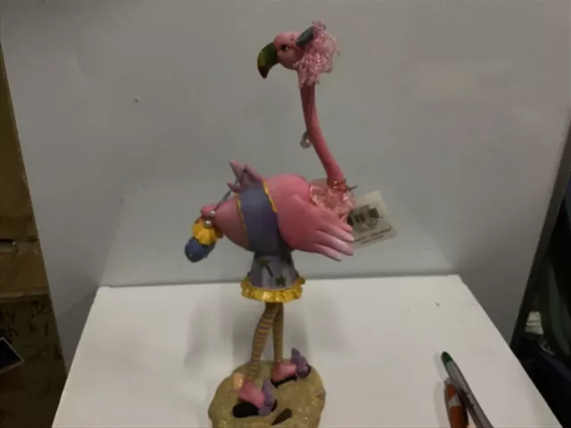Character Creations Pink flamingo 12 1/2” x 4 1/2”  lavender hat new 1007804A