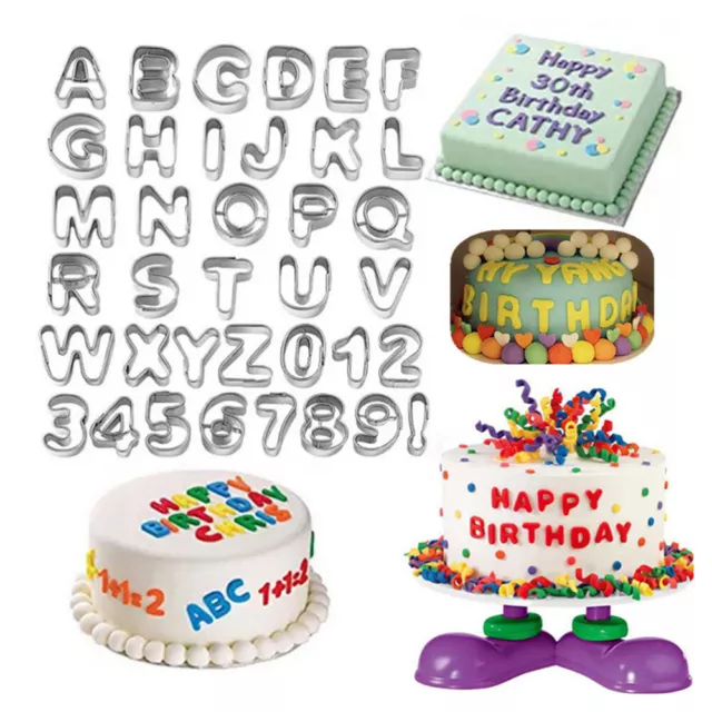 37 Pcs Buchstaben Ausstecher Alphabet-Form Digitale Kuchenformen