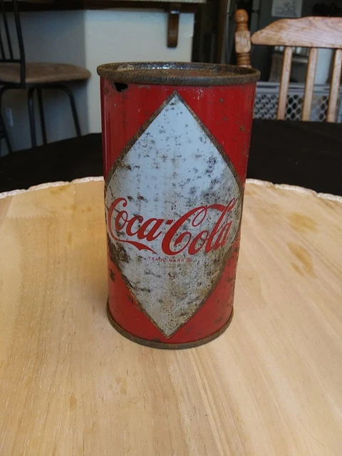 1955 1st gen. flat top Coca-cola S/S can Vintage Steel Soda Can