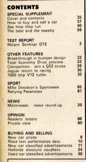 [D5247] 76.3.27 MOTOR / Reliant Scimitar GTE, Ralph Broad Jaguar XJ12 ...