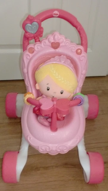 FISHER-PRICE PRINCESS STROLL Along Musical Baby Walker Dolls Pram