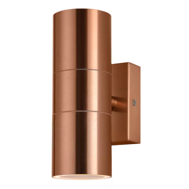 Litecraft Kenn Up & Down Outdoor Wall Light IP44 Rated Garden Fitting - Copper