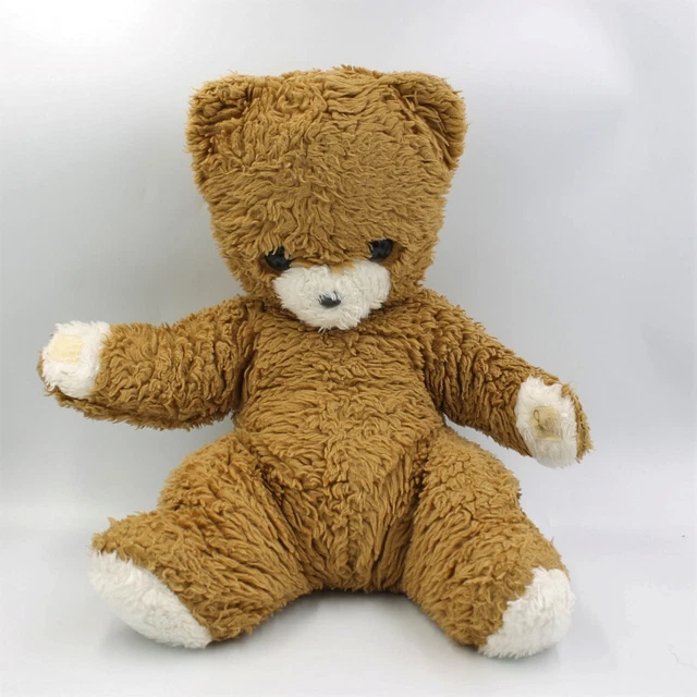 Ancienne peluche ours marron blanc BOULGOM 40 cm - 28593
