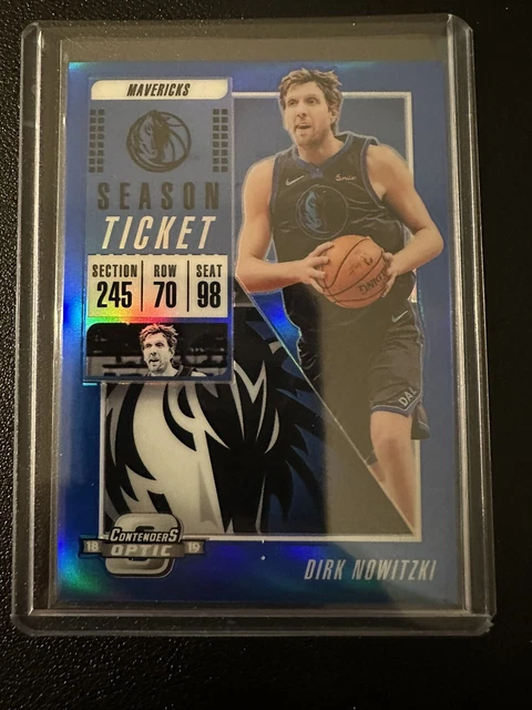 2018-19 Panini Contenders Optic Dirk Nowitzki Season Ticket Blue Prizm /99