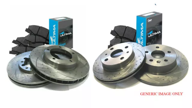 SLOTTED Front & REAR BRAKE ROTORS ULTIMA PADS FORD FALCON BA BF FG NA