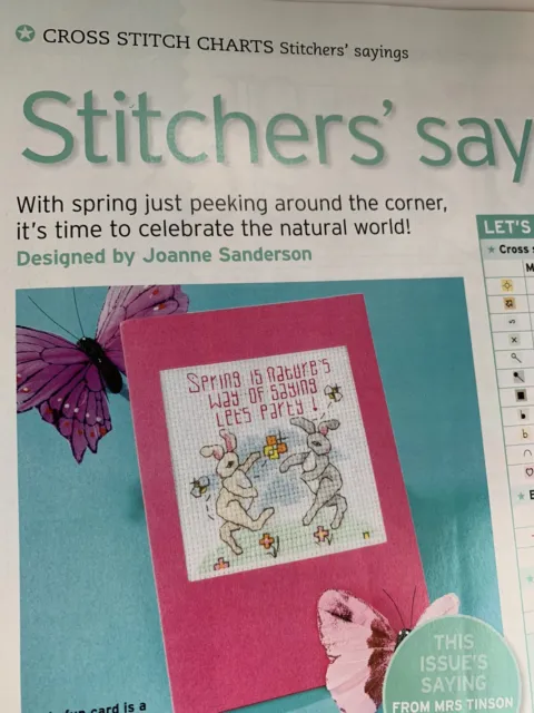Stitchers Saying Partying Spring Bunnies Small Funny Cross stitch chart