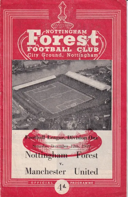 Nottingham Forest v Manchester United 12th Dec 1959 Man Utd