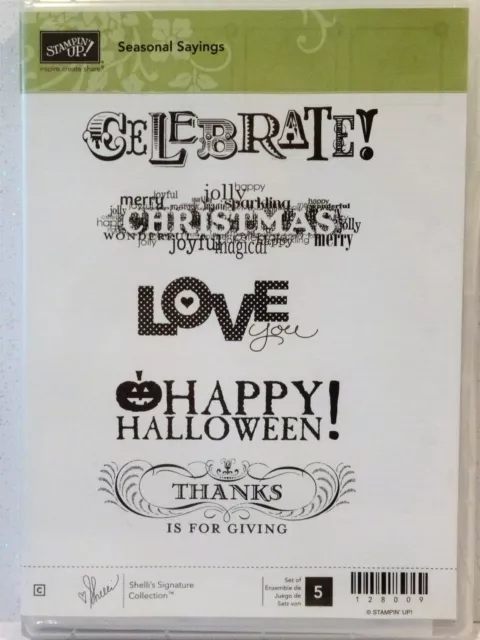 Stampin Up Temporada Refranes Transparente Soporte Sellos Celebrate Navidad