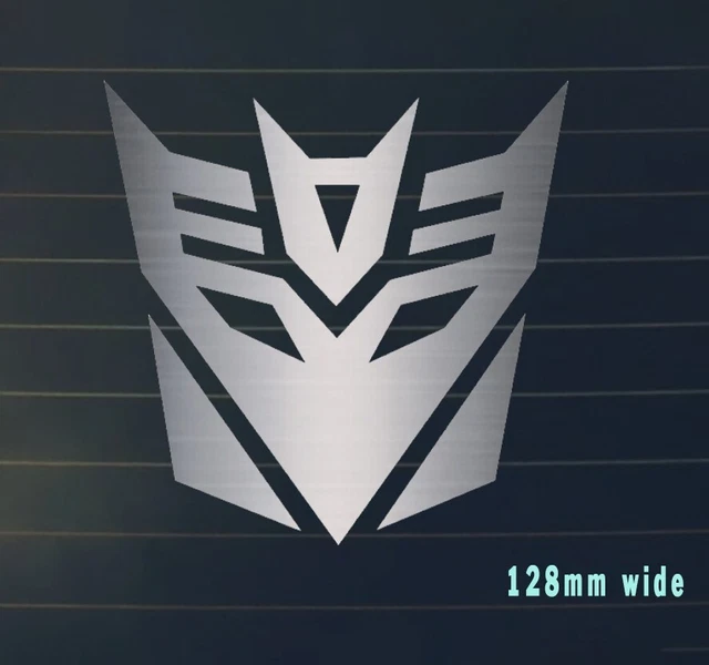 STICKER -TRANSFORMER DECEPTICON Logo Sticker Brushed Alloy Effect Vinyl ...