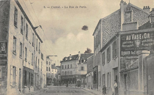 Cpa 94 Creteil La Rue De Paris