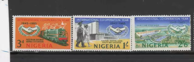 Nigeria #178-180  1965 International Cooperation Year    Mint  Vf Nh  O.g