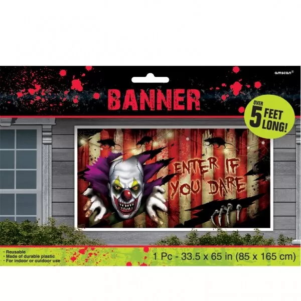 HALLOWEEN Creepy Carnival RIESEN BANNER Grusel Clown Deko