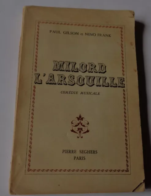 MILORD L'ARSOUILLE Comédie musicale  Paul Gilson&Nino Franck Seghers 1952 Envoi