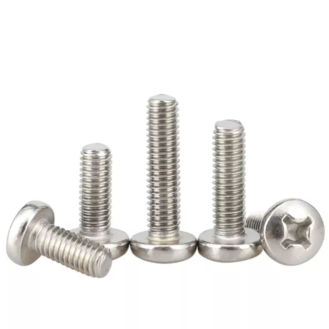 M2 M2.5 M3 M3.5 M4 304 Stainless Steel Phillips Cross Pan Head Machine Screws