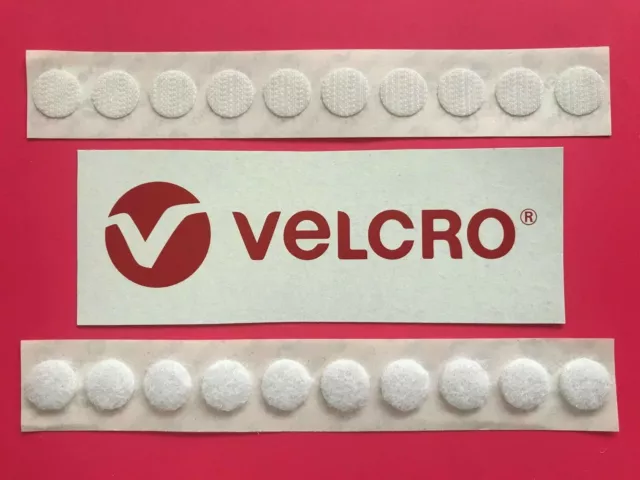 Pastilles VELCRO® Brand blanches - Rouleau de 25 m - Ø 19 mm