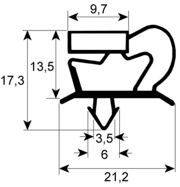 Kältedichtung Profil 9048 B 383 mm L 254 mm passend für Cookmax, Polaris