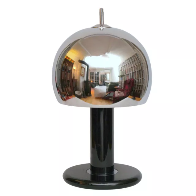 Italienische Design Tischleuchte "SILVER SPHERE" late 70s Design Lampe Space Age 3