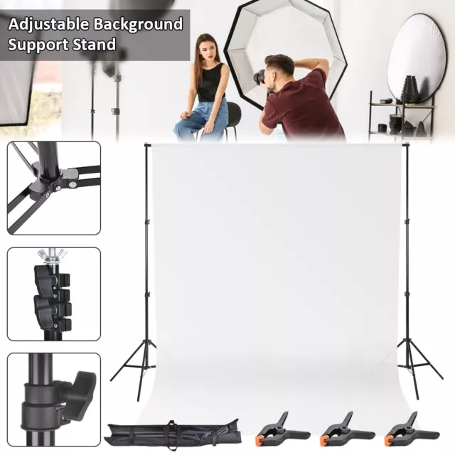 2x2M Photography Photo Studio Background Support Stand Kit Screen Backdrop Set