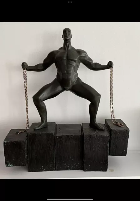 Amazing Bronze Bodybuilder Sculpture Large