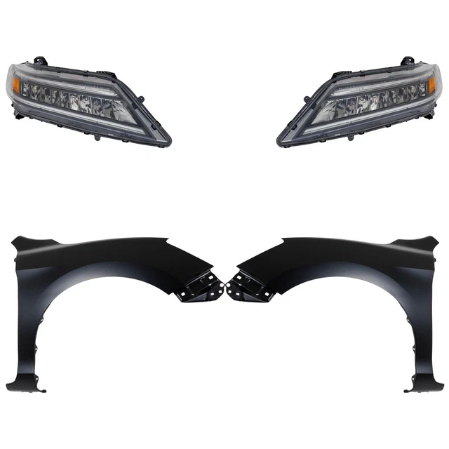 Kit Headlight Driving Head light Headlamp Driver & Passenger Side Left Right