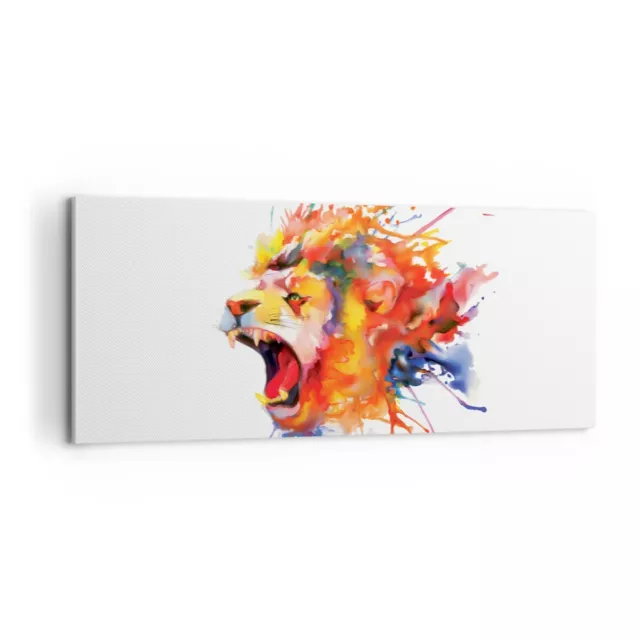 Cuadro Sobre Lienzo 100x40cm Cuadros Pared Le�n moderno pintura animal Wall Art